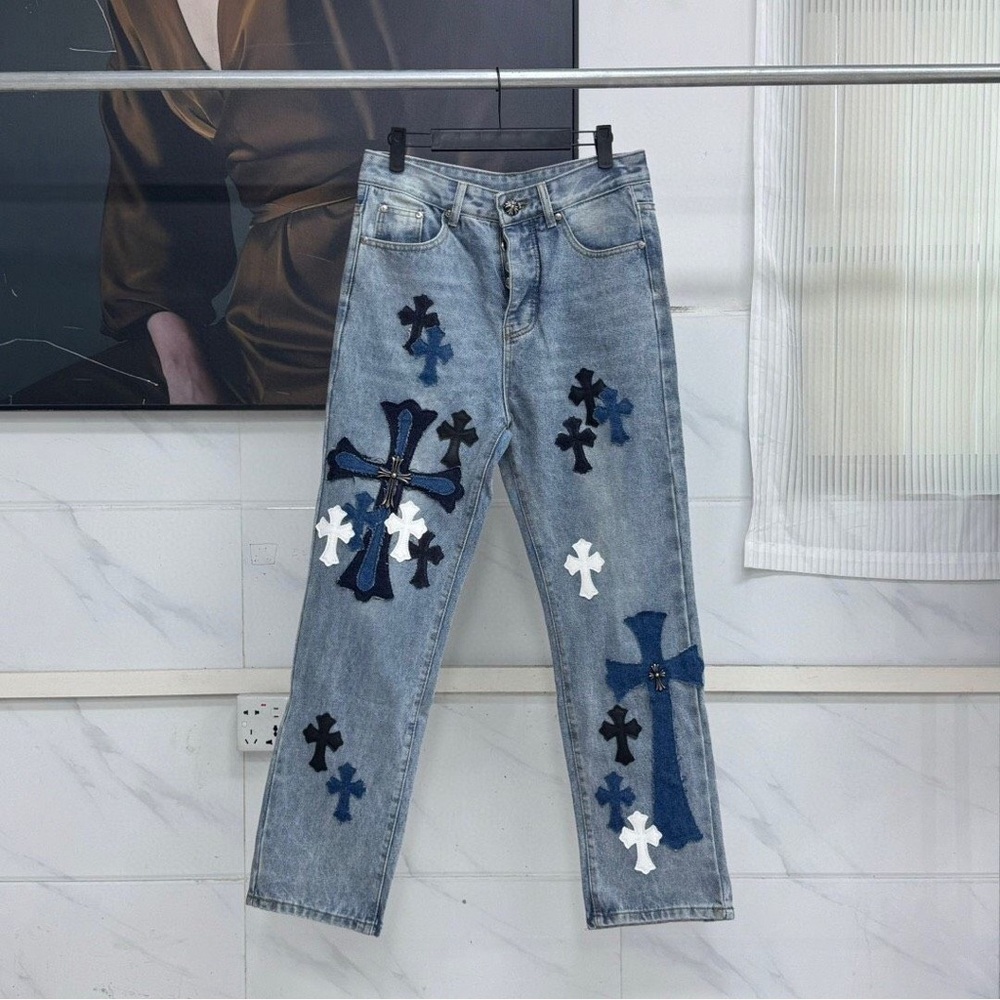 Chrome Hearts Denim Jeans with Cross Accents